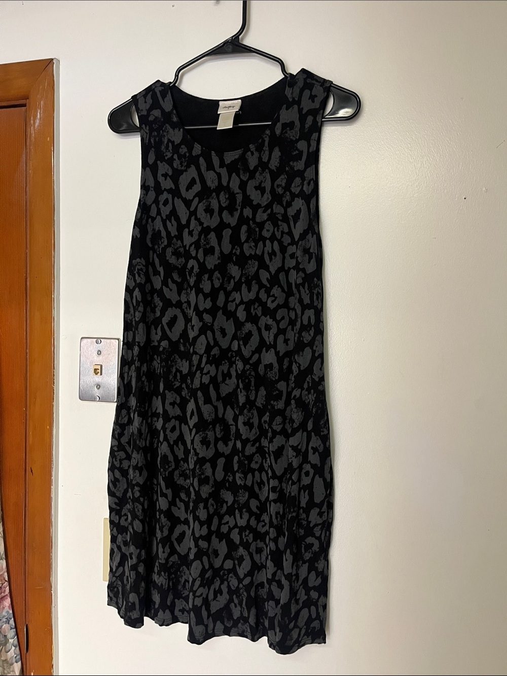 Daytrip Black & Charcoal Leopard Print Mini Dress